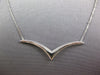 ESTATE .31CT DIAMOND 18KT WHITE GOLD 3D CLASSIC BUTTERFLY V SHAPE LOVE NECKLACE