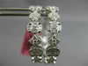 ESTATE EXTRA LARGE 3.38CT DIAMOND 18KT WHITE GOLD HOOP HUGGIE HANGING EARRINGS