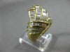 ESTATE WIDE 2.50CT BAGUETTE DIAMOND 18KT YELLOW GOLD WAVE MULTI ROW RING #21187
