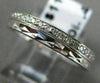ANTIQUE .43CT DIAMOND 18KT WHITE GOLD 3D FILIGREE ETERNITY WEDDING RING #6278