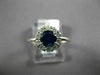ESTATE 1.10CT DIAMOND & AAA SAPPHIRE 14KT WHITE GOLD 3D FLOWER ENGAGEMENT RING