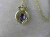 ESTATE 1CTW HANGING DIAMOND AMETHYST 14K GOLD OPEN BOW PENDANT + CHAIN #21Mx11MM
