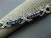 ESTATE 4.18CT DIAMOND MULTI COLOR SAPPHIRE 14K WHITE GOLD X LOVE TENNIS BRACELET