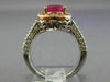 WIDE 1.50CT DIAMOND & AAA PINK SAPPHIRE 14K WHITE & ROSE GOLD 3D ENGAGEMENT RING