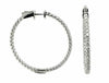 LARGE 2.25CT DIAMOND 14KT WHITE GOLD 3D INSIDE OUT LUCIDA HOOP HANGING EARRINGS
