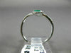 ESTATE WIDE .60CT ROUND DIAMOND & AAA EMERALD 18K WHITE GOLD 3D DOUBLE LEAF RING
