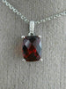 ESTATE 1.51CT DIAMOND & AAA GARNET 14KT WHITE GOLD CUSHION CUT FLOATING EARRINGS