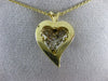 ESTATE .40CT DIAMOND 14K WHITE & YELLOW GOLD 3D CLASSIC PAVE HEART PENDANT #1401