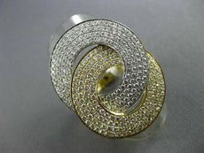 ESTATE LARGE 2.73CT DIAMOND 18K 2TONE GOLD DOUBLE CIRCLE INFINITY LOVE KNOT RING