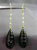 ANTIQUE 98.70CT OLD MINE DIAMOND & SMOKY TOPAZ 14KT YELLOW GOLD EARRINGS #20691