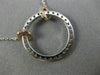 ESTATE LARGE .38CT DIAMOND 14KT WHITE & YELLOW GOLD 3D CIRCLE OF LIFE NECKLACE