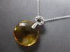 6.88CT DIAMOND & AAA CITRINE 14KT WHITE GOLD ROUND CIRCULAR FUN FLOATING PENDANT