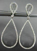 ESTATE LARGE 1.31CT DIAMOND 14KT WHITE GOLD PEAR ETOILE CLIP ON HANGING EARRINGS