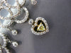 ESTATE LARGE 3.66CT DIAMOND 18KT TWO TONE GOLD CHANDELIER HEART HANGING EARRINGS