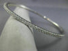 ESTATE .85CT ROUND DIAMOND 18KT WHITE GOLD CLASSIC SEMI ETERNITY BANGLE BRACELET