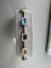 ESTATE 18KT 6.81CT MULTI COLOR EMERALD CUT SAPPHIRE & DIAMONDS GOLD BRACELET