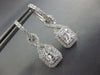 ESTATE 1.59CT DIAMOND 18KT WHITE GOLD ROUND & BAGUETTE SQUARE HANGING EARRINGS