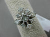ESTATE WIDE .88CT PRINCESS CUT DIAMOND 14K WHITE GOLD 3D SNOWFLAKE FUN LOVE RING