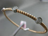 ESTATE .21CT DIAMOND 14KT WHITE & ROSE GOLD PAST PRESENT FUTURE BANGLE BRACELET