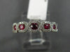 ESTATE .73CT DIAMOND & AAA RUBY 18KT WHITE GOLD ETOILE HEXAGON ANNIVERSARY RING
