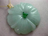ESTATE EXTRA LARGE AAA JADE 14K YELLOW GOLD 3D HANDCRAFTED FLOWER PENDANT #26192
