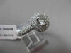 ESTATE 1.20CT DIAMOND 14KT WHITE GOLD 3D HALO TWO ROW ROUND ENGAGEMENT RING