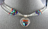 LARGE & LONG AAA MULTI GEM 925 SILVER FILIGREE HEART BY THE YARD NECKLACE #28012