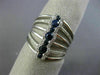 ESTATE WIDE .70CT DIAMOND & AAA SAPPHIRE 14K WHITE GOLD 3D MULTI ROW ETOILE RING