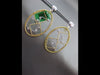 ESTATE LARGE .36CT DIAMOND 18K WHITE & YELLOW GOLD 3D OVAL SQUARE WOVEN EARRINGS