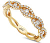 ESTATE .50CT DIAMOND 18KT YELLOW GOLD 3D INFINITY ETOILE SEMI ETERNITY LOVE RING