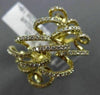 ESTATE LARGE 1.22CT DIAMOND 18K 2 TONE GOLD 3D MULTI WAVE SEMI ETERNITY FUN RING
