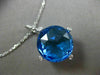 ESTATE MASSIVE 13.20CT DIAMOND & BLUE TOPAZ 14K WHITE GOLD ROPE FLOATING PENDANT