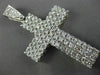 ESTATE MASSIVE 15CT ROUND DIAMOND PLATINUM HANDCRAFTED MULTI ROW CROSS PENDANT