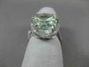 ESTATE LARGE 9.70CTW DIAMOND & AAA GREEN AMETHYST 14KT WHITE GOLD OVAL HALO RING