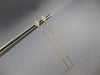 ESTATE LONG .14CT DIAMOND 14K YELLOW GOLD GEOMETRICAL CHAIN BAR HANGING EARRINGS