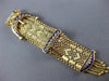 ANTIQUE LARGE AAA BLUE ENAMEL 14KT YELLOW GOLD 3D CLASSIC TASSEL BRACELET  #2169