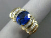 ESTATE 4.20CT DIAMOND & AAA SAPPHIRE 14KT YELLOW GOLD MULTI ROW ENGAGEMENT RING