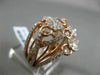 ESTATE LARGE 1.56CT DIAMOND 18KT ROSE GOLD 3D MULTI ROW CRISS CROSS FLOWER RING