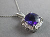 2.09CT DIAMOND & AAA AMETHYST 14K WHITE GOLD 3D CUSHION & ROUND FLOATING PENDANT