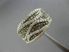 WIDE .82CT WHITE & CHOCOLATE FANCY DIAMOND 14KT YELLOW GOLD MULTI ROW WAVE RING