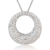 ESTATE LARGE 1.43CT DIAMOND 18KT WHITE GOLD 3D MULTI ROW CIRCLE OF LIFE PENDANT