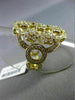 ESTATE LARGE 1.86CT DIAMOND 18KT YELLOW GOLD 3D MULTI FLOWER OPEN FILIGREE RING