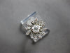 .45CT DIAMOND 14KT WHITE GOLD 3D ROUND MULTI LEAF FLOWER FRIENDSHIP RING #27962