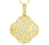 ESTATE .72CT DIAMOND 14KT YELLOW GOLD ETOILE FLORAL GEOMETRICAL FLOATING PENDANT