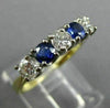 ESTATE 1.15CT DIAMOND SAPPHIRE 14KT 2 TONE GOLD WEDDING ANNIVERSARY RING #25467