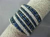 ESTATE LARGE 2.14CT DIAMOND & SAPPHIRE 14KT WHITE GOLD MULTI ROW COCKTAIL RING