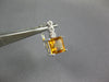 LARGE 5.75CT DIAMOND & AAA CITRINE 14KT WHITE GOLD SQUARE BEZEL HANGING EARRINGS