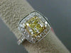 ESTATE LARGE GIA 2.11CT DIAMOND 18K TWO TONE GOLD 3D CUSHION CUT ENGAGEMENT RING