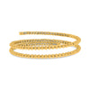 LARGE 1.70CT DIAMOND 14KT YELLOW GOLD 3D MULTI ROW BEAD FLEXIBLE BANGLE BRACELET