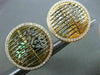 ESTATE LARGE 1.51CT DIAMOND 18K WHITE & YELLOW GOLD 3D FILIGREE CLIP ON EARRINGS